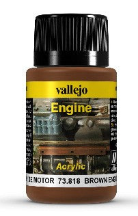 Vallejo 73818 40ml Bottle Brown Engine Soot Weathering FX