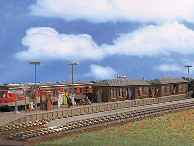 Vollmer 43550 HO Scale Wiesental Station w/Platform -- Kit - 37-13/16 x 1-7/8 x 3-3/8" 96 x 4.8 x 8.5cm