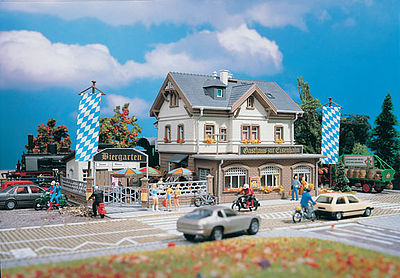 Vollmer 43663 HO Scale Station Restaurant -- 7-3/4 x 4-3/4" 19.8 x 12cm