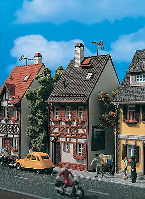 Vollmer 43673 HO Scale Half Timbered House (gray) -- 2 x 3-5/16 x 5-5/16" 5.2 x 8.3 x 13.3cm