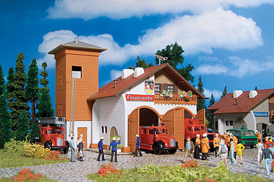 Vollmer 43761 HO Scale Fire Station 112 -- 5-13/64 x 5-5/8 x 4" 13 x 14 x 10cm; 2-13/32 x 2-13/32 x 5-13/64" 6 x 6 x 13cm
