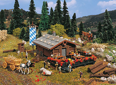 Vollmer 43796 HO Scale Mountain Lodge -- 6-1/2 x 3-1/2" 16.5 x 8.5cm