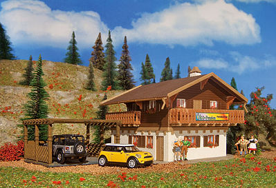 Vollmer 43961 HO Scale Pension Bioland Alpine Inn - Kit (Organic Plastic) -- 6-7/8 x 4-3/4 x 3-1/4" 17.5 x 12 x 8.2cm