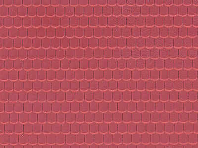 Vollmer 46026 HO Scale Textured Styrene Sheet -- Red Roof Tile