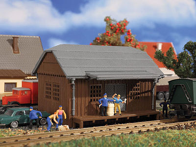 Vollmer 47575 N Scale Freight Shed (Goods Shed) -- Kit - 2-5/8 x 2-7/8 x 1-3/4" 6.6 x 7.3 x 4.4cm