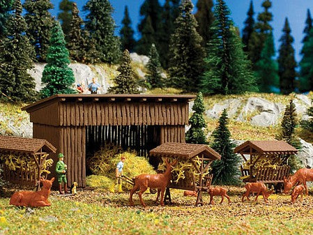 Vollmer 47725 N Scale Wild Game Feeding Stand - Kit -- Shed: 2-3/16 x 1-5/16 x 1-1/8" 5.5 x 3.4 x 2.8cm