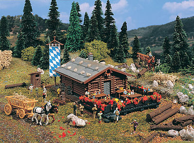 Vollmer 47741 N Scale Log Mountain Lodge -- 6-11/16 x 4-1/8" 17 x 10.5cm