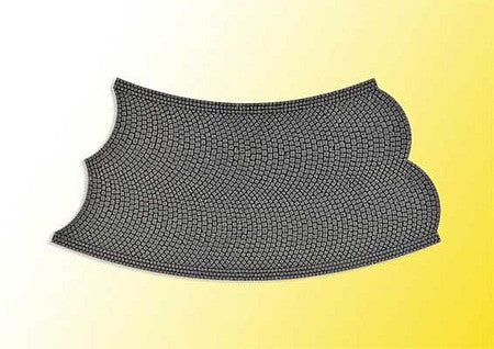 Vollmer 48257 HO Scale Flexible Cobblestone Street Curve - Stone Art -- 45 Degree Curve, 5-15/16" 15cm Radius