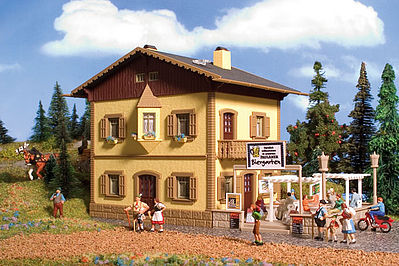 Vollmer 49233 HO Scale Restaurant w/Beer Garden Kit -- 19 x 11.6 x 12.2cm