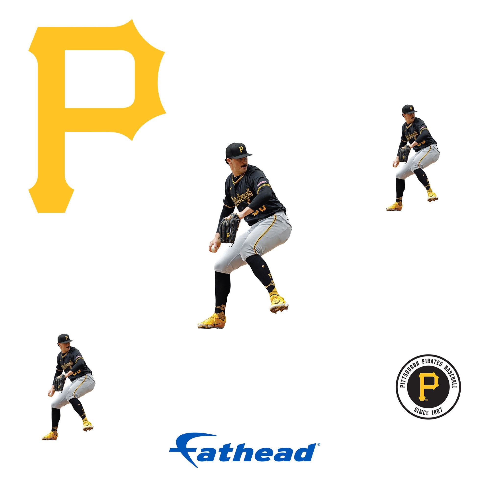 Paul Skenes - 5 Minis (Mixed Sizes) - Official MLB - Pittsburgh Pirates - Reusable Vinyl Decals