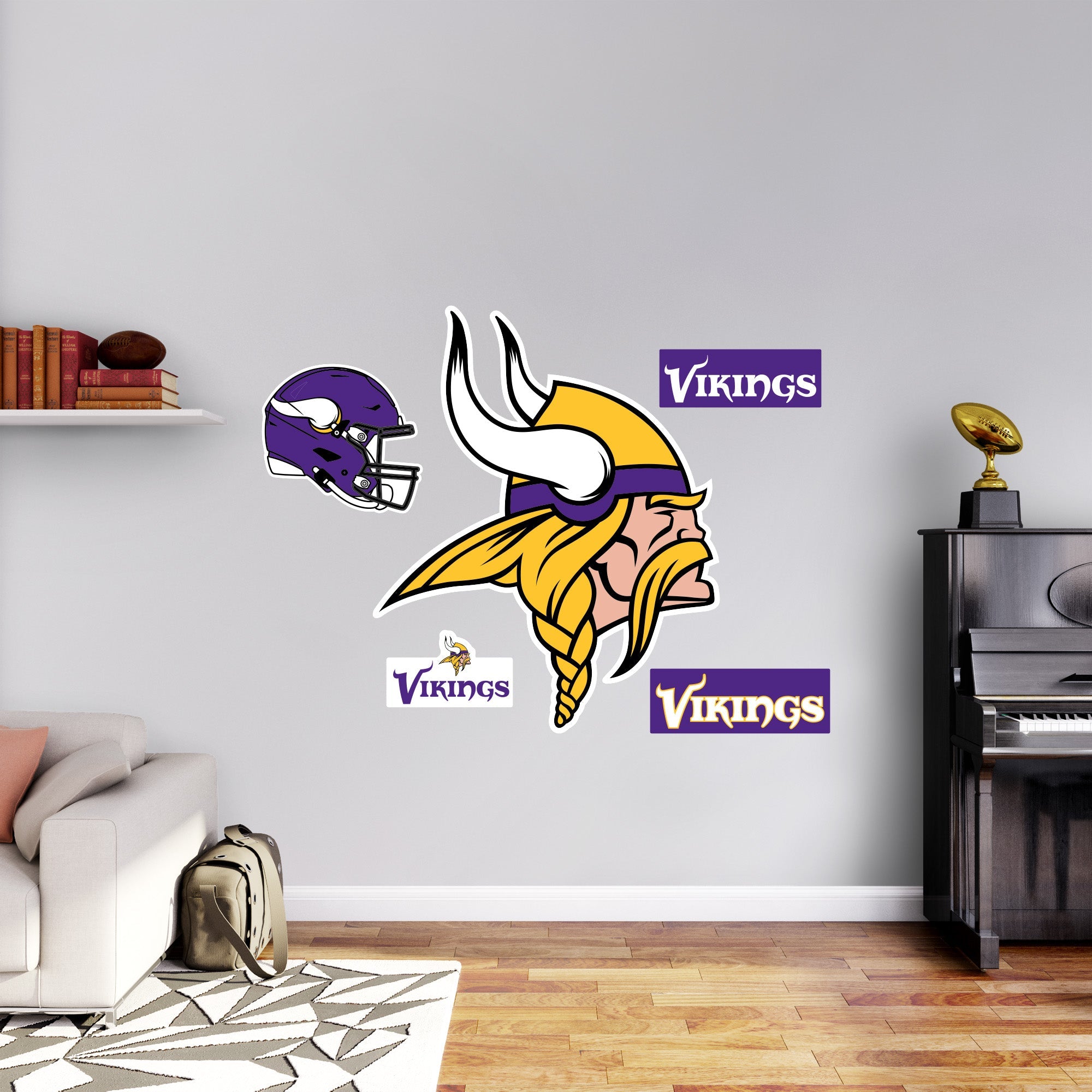 Minnesota Vikings - RealBig Logo Collection - Official NFL - Reusable Vinyl Wall Decals