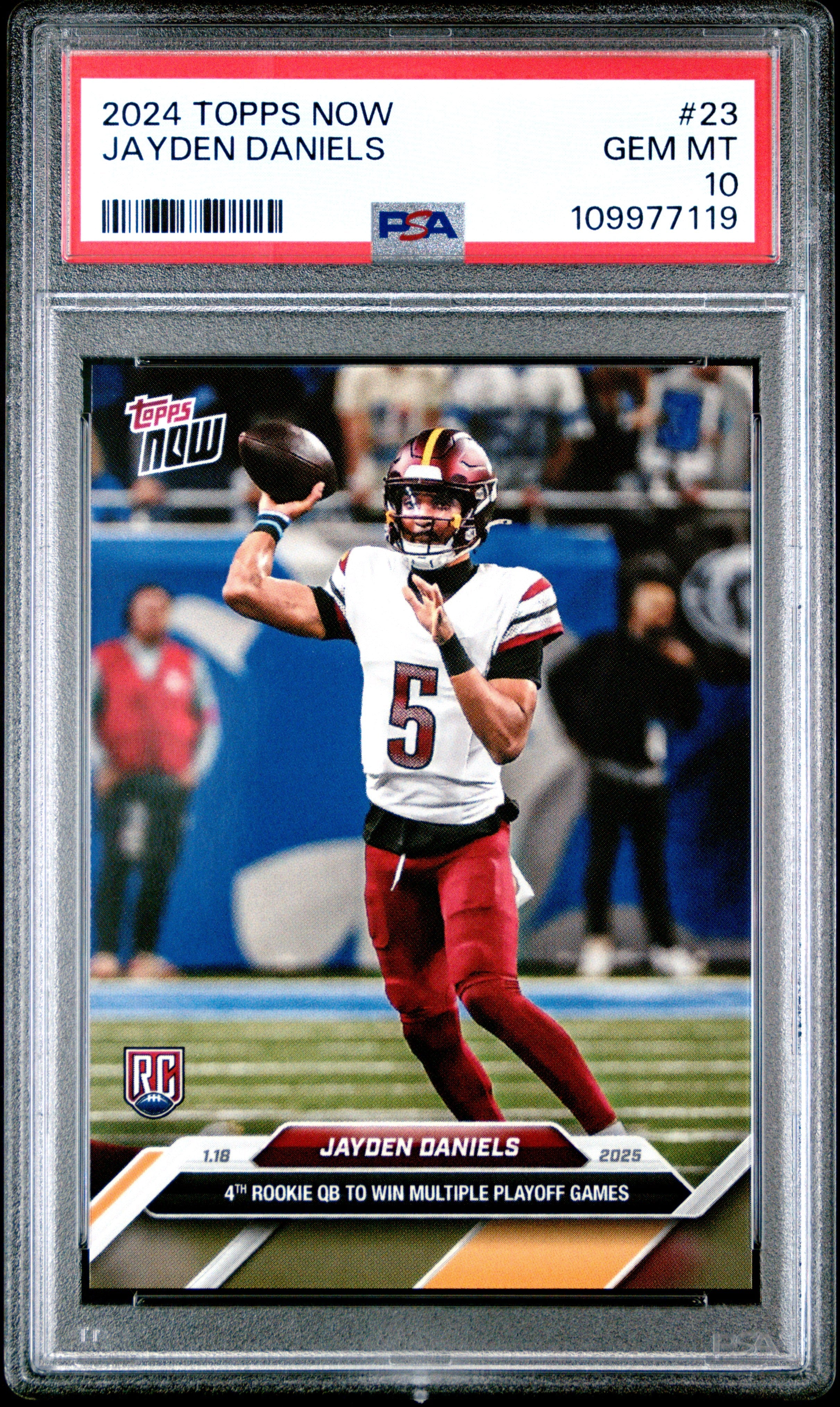 jayden daniels graded rookie card Graded 2024 Topps Now Jayden Daniels #23 Rookie RC Football Card PSA 10 Gem  Mint