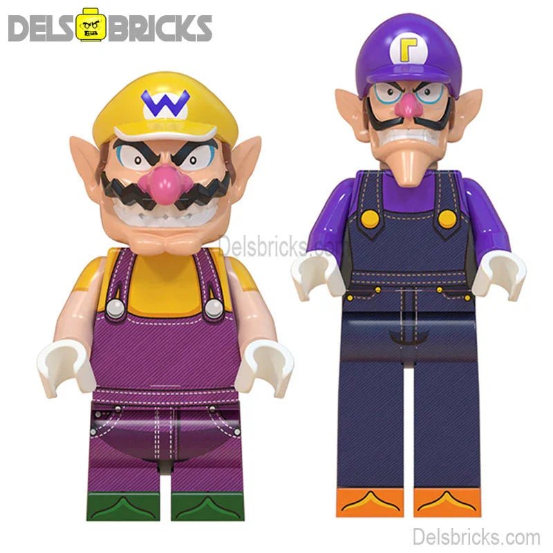 Wario & Waluigi Super Mario Brothers Lego Minifigures set