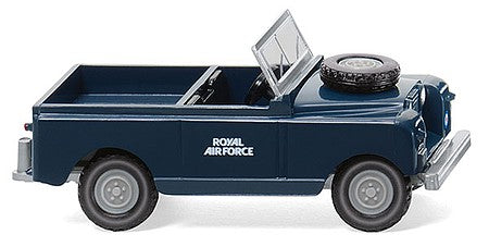 Wiking 10004 HO Scale 1958-1971 Land Rover Open-Cab Pickup - Assembled -- Royal Air Force (blue)