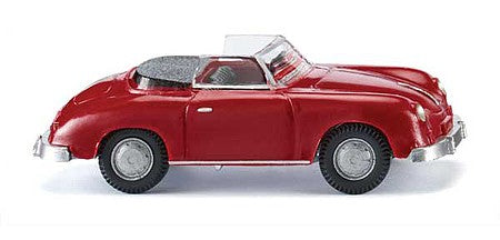 Wiking 16003 HO Scale 1959 Porsche 356 Convertible - Assembled -- Red