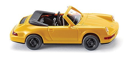 Wiking 16504 HO Scale 1989 Porsche Carrera Convertible - Assembled -- Yellow