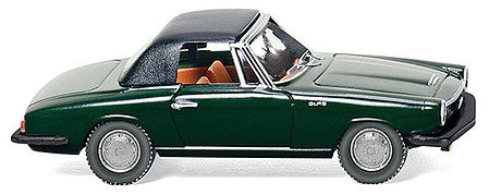 Wiking 18698 HO Scale 1965 Glas 1700 GT Convertible - Assembled -- Dark Green