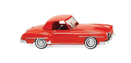 Wiking 25301 HO Scale 1955-1962 Mercedes-Benz 190 SL Coupe Convertible - Assembled -- Top Up (Traffic Red)