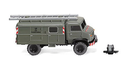 Wiking 36002 HO Scale 1955-1980 Unimog S 404 Heavy-Duty Personnel Truck - Assembled -- Telecommunication Service (gray, German Lettering)