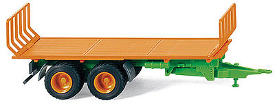 Wiking 38813 HO Scale Joskin Feed Trailer - Assembled -- Orange, Green