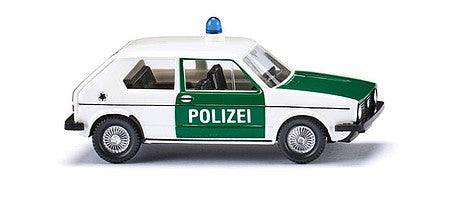 Wiking 4503 HO Scale 1976 Volkswagen Golf I - Assembled -- Police (white, green, German Lettering)