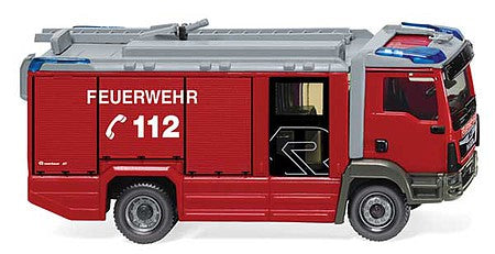 Wiking 61246 HO Scale MAN TGM Euro 6 Rosenbauer AT LF Fire Rruck - Assembled -- Fire Department (red, silver, German Lettering)