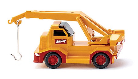 Wiking 68002 HO Scale 1954 Demag V70 Mobile Crane Truck - Assembled -- Bolling (yellow, red, German Lettering)