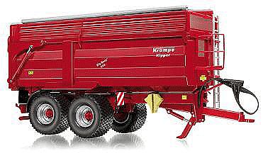 Wiking 77339 11689 Scale Krampe Big Body 650 Dump Trailer - Assembled -- Red