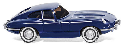 Wiking 80302 HO Scale 1961 Jaguar E Coupe - Assembled -- Blue