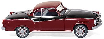 Wiking 82324 HO Scale Borgward Isabella Coupe - Assembled -- Crimson, Black