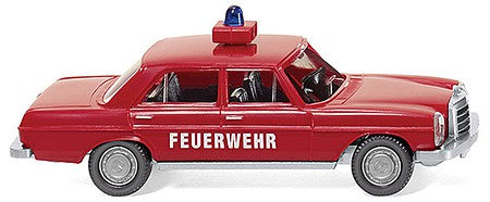 Wiking 86140 HO Scale 1967 Mercedes-Benz 200/8 Sedan - Assembled -- Fire Department (red, white, German Lettering)