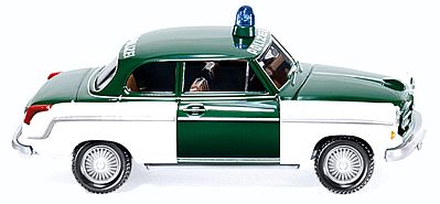 Wiking 86428 HO Scale Borgward Isabella - Assembled -- Bremer, Germany, Police (green, white, German Lettering)