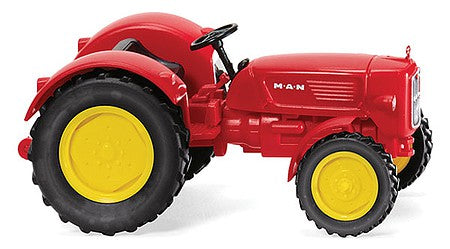 Wiking 88403 HO Scale European Farm Machinery - Tractors - MAN 4R3 -- Red, Yellow