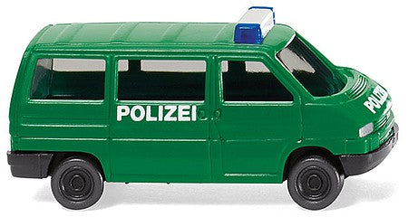 Wiking 93507 N Scale Volkswagen T4 Passenger Van - Assembled -- Police (green, white, German Lettering)