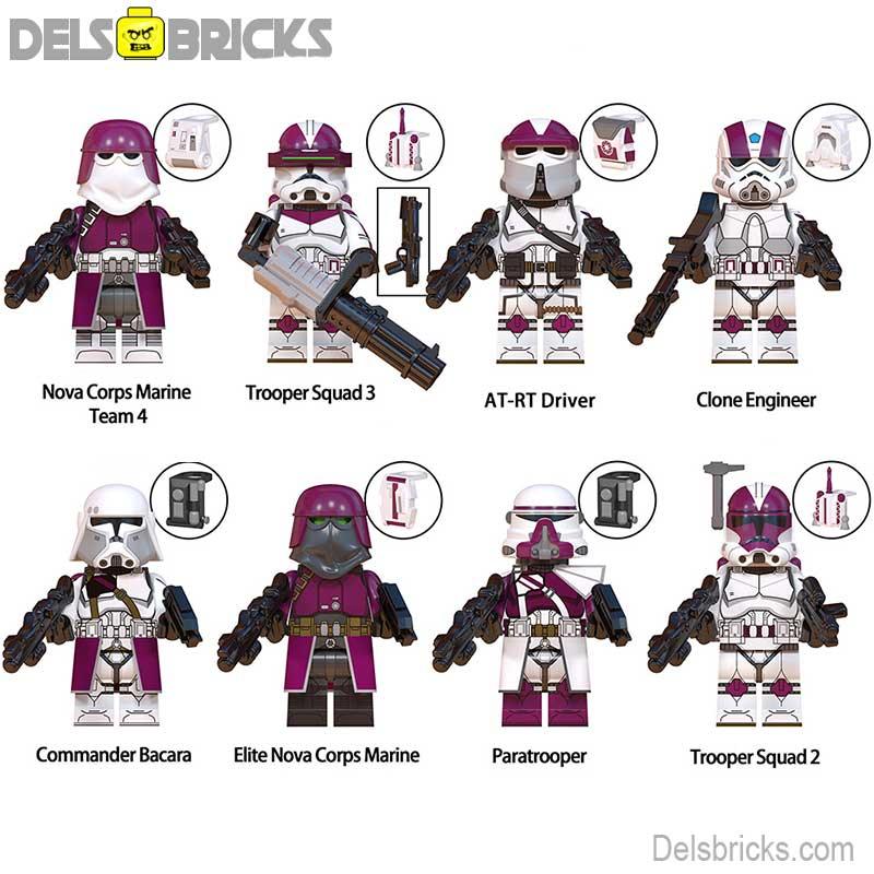 21st Nova corp Clone troopers Set of 8 Star Wars Minifigures