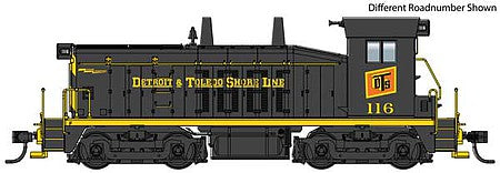 Walthers Mainline 910-10656 HO Scale EMD SW7 - Standard DC -- Detroit & Toledo Shore Line #117 (black, yellow, red)