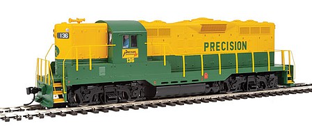 Walthers Mainline 910-20459 HO Scale EMD GP9 Phase II with High Hood - ESU(R) Sound and DCC -- Precision National #136 (green, yellow)