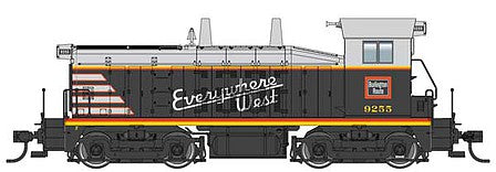 Walthers Mainline 910-20653 HO Scale EMD SW7 - ESU Sound & DCC -- Chicago, Burlington & Qunicy #9255 (black, gray, yellow, red)