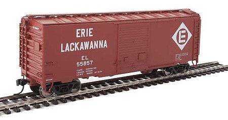 Walthers Mainline 910-2255 HO Scale 40' ACF Welded Boxcar w/8' Youngstown Door - Ready to Run -- Erie-Lackawanna #55857