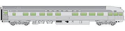 Walthers Mainline 30352 HO Scale 85' Budd Observation - Ready To Run -- Santa Fe