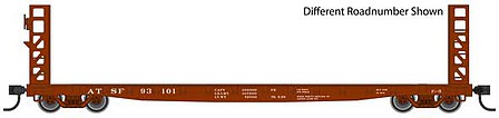Walthers Mainline 910-5902 HO Scale 53' GSC Bulkhead Flatcar - Ready to Run -- Santa Fe #93114 (Boxcar Red)