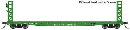 Walthers Mainline 910-5906 HO Scale 53' GSC Bulkhead Flatcar - Ready to Run -- Burlington Northern #616047 (Cascade Green)
