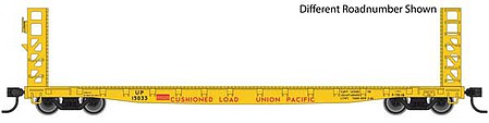 Walthers Mainline 910-5917 HO Scale 53' GSC Bulkhead Flatcar - Ready to Run -- Union Pacific #15080 (Armour Yellow, red)