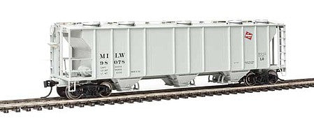 Walthers Mainline 910-7024 HO Scale 50' Pullman-Standard PS-2 2893 3-Bay Covered Hopper - Ready to Run -- Milwaukee Road #98078