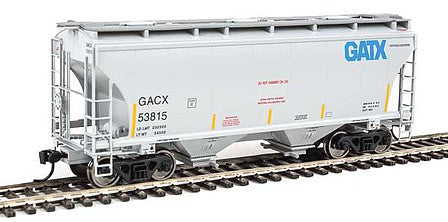Walthers Mainline 910-7556 HO Scale 39' Trinity 3281 2-Bay Covered Hopper - Ready to Run -- GATX Corporation GACX #53815