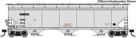 Walthers Mainline 910-7672 HO Scale 60' NSC 5150 3-Bay Covered Hopper - Ready to Run -- Illinois Cereal Mills Cargill ICMX #1065 (gray, black)