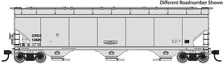 Walthers Mainline 910-7675 HO Scale 60' NSC 5150 3-Bay Covered Hopper - Ready to Run -- Chicago Freight Car Leasing CRDX #13856 (gray)