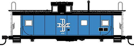 Walthers Mainline 910-8751 HO Scale International Wide-Vision Caboose - Ready to Run -- Boston & Maine #473 (blue, black)