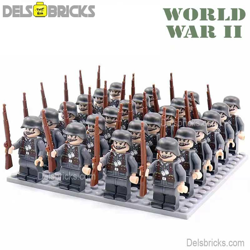 World War 2 German Soldiers set of 24 Lego Minifigures Custom Toys D154