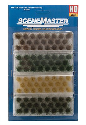 Walthers Scenemaster 949-1138 HO Scale Tall Mixed Weed Tufts 1/2" 1.2cm Tall -- pkg(92)